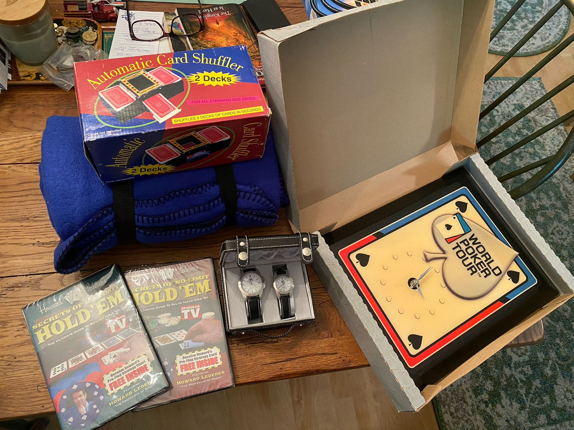 World Poker Tour (WPT) Clock Watches Shuffler Dvds