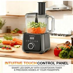 CKEMU 12 Cup Smart Food Processor, Electric Food Chopper