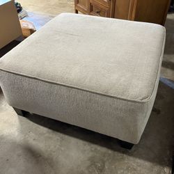 Large Cream Cloth Ottoman