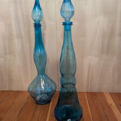 Vintage MCM Empoli Sky Blue Genie Bottle 