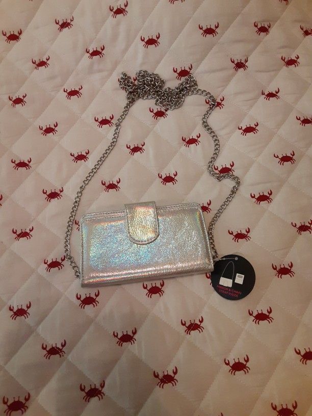 MIRRORED PHONE/WALLET CROSSBODY BAG