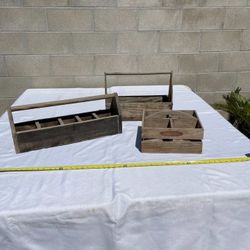 Wooden Farmhouse Crates With Handles 💥 Great Crafting Pieces 💥