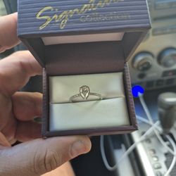 Diamond Silver Ring 14 Karot Engagement Ring