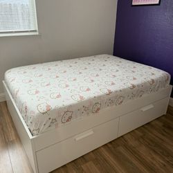 Queen BRIMNES Bed frame with storage  