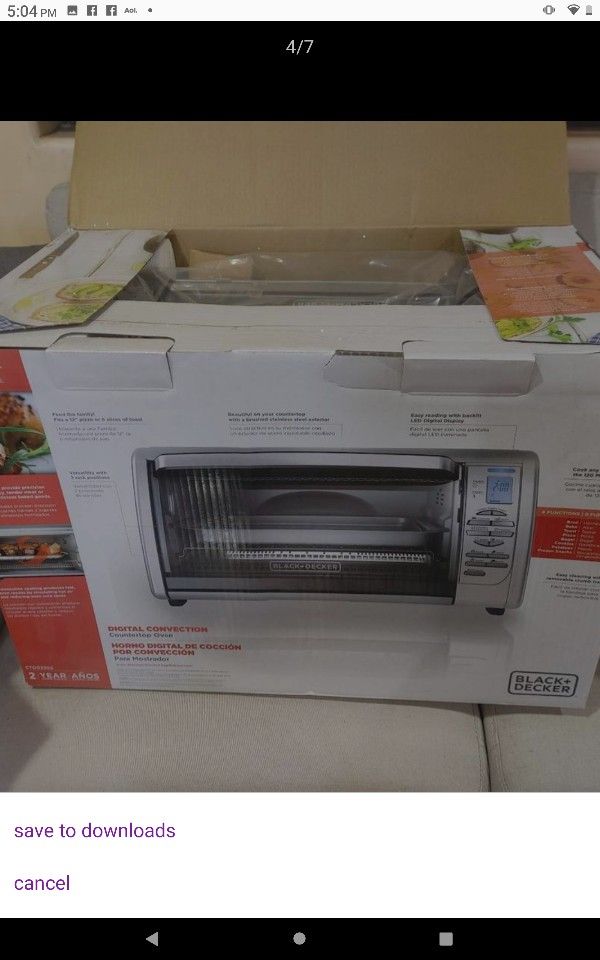 Brand New In Box Black & Decker countertop Convection Toaster Oven Stainless MSRP $99