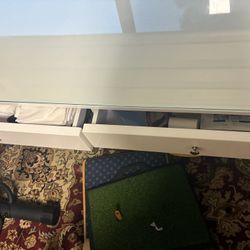 Sturdy White Coffee Table With Two Drawers