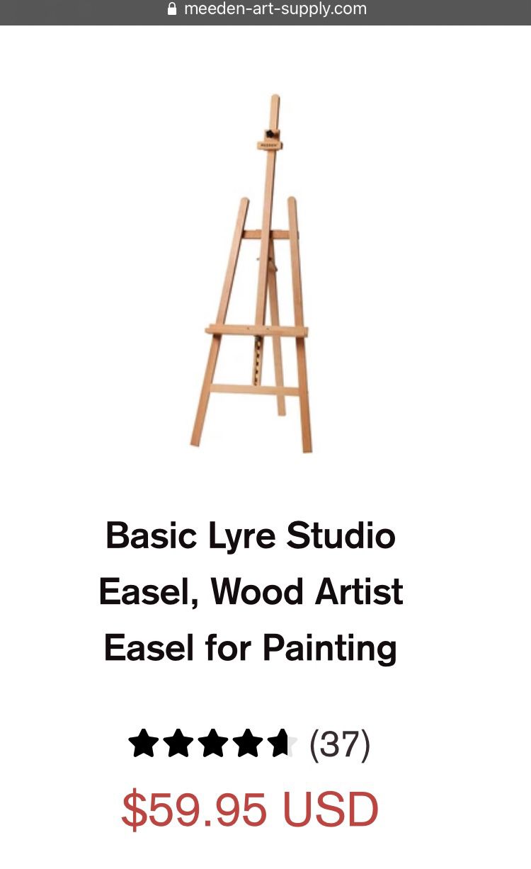 Basic Lyre Studio Easel, (BRAND NEW) Wood Artist Easel for Painting 