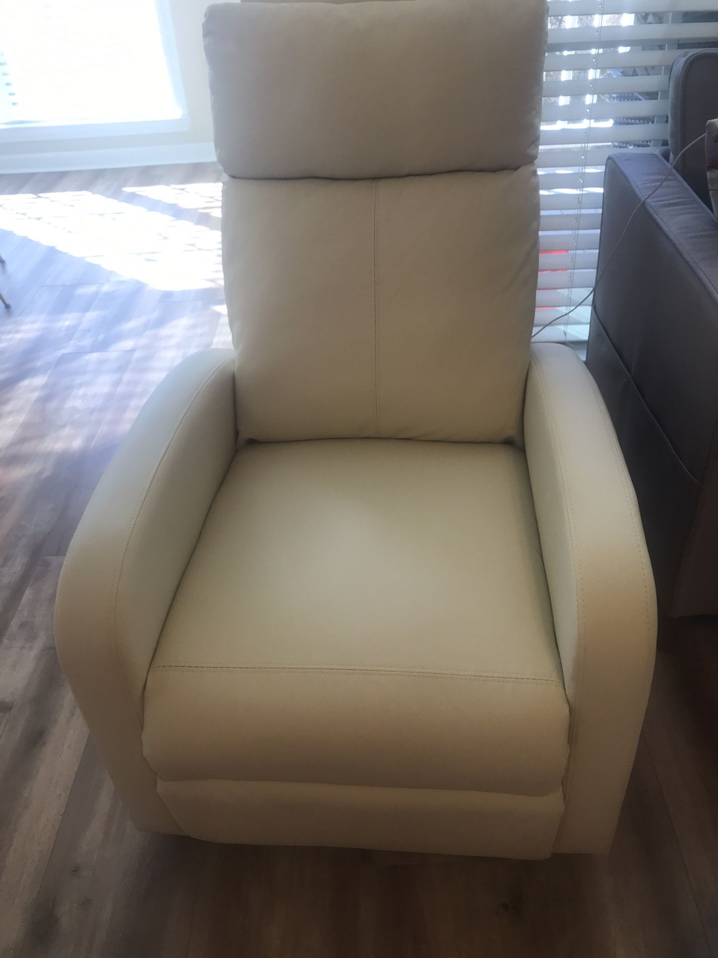 Off White Manual Recliner 