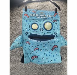 Halloween Candy Backpack Wormy Wally Watch Your Back Light Blue Worm Monster Nwt