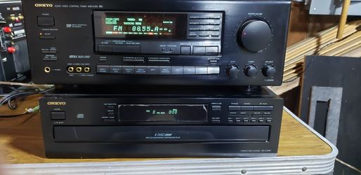 ONKYO TX-SV636 & ONKYO DX-340 6 Disk CD CHANGER w/remote³
