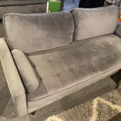Velour Grey Couch Excellent Condition