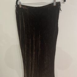 Vintage Y2K Polo Ralph Lauren Women’s Brown Silk Floral Skirt Size 12