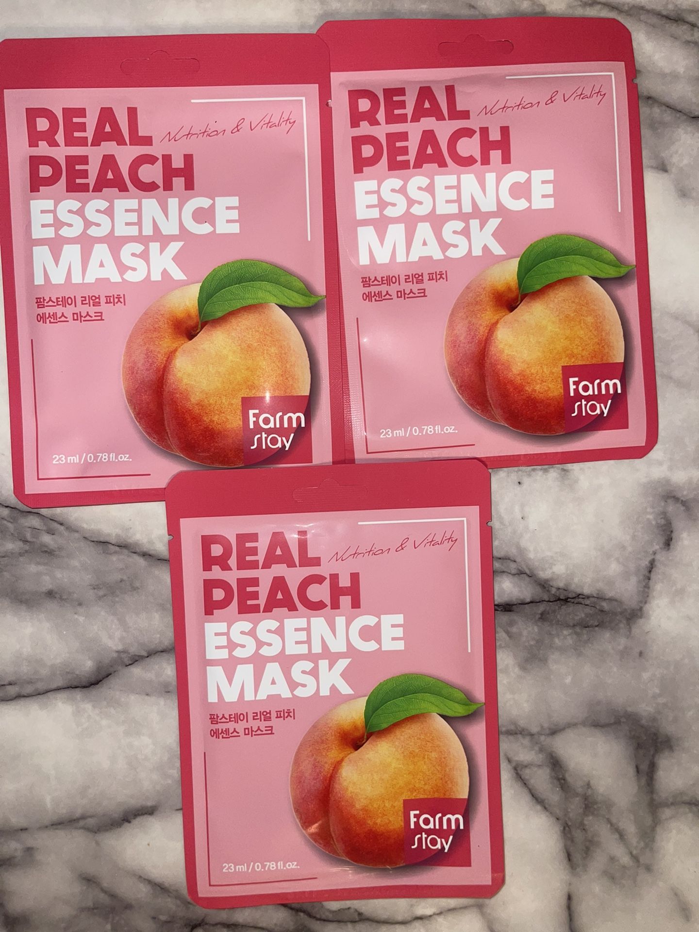 Peach Face Sheet Mask Bundle 3 Real Peach