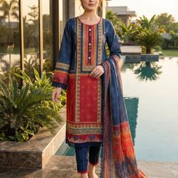 Indian Pakistani Tradition Designer Shalwar Kameez Embroidery Cotton 