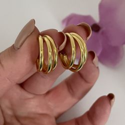 Brand New 18K Gold Vermeil Earrings 