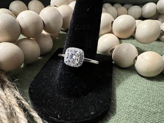 Cushion Cut Halo Engagement Ring