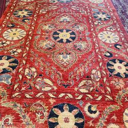 Afghani  Rug Hand Made Width: 78 Inches Length: 120 Inches