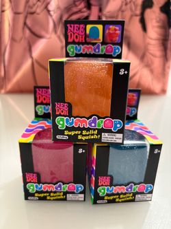 Nee Doh Gumdrop Super Solid Squish Toys – Set of 3