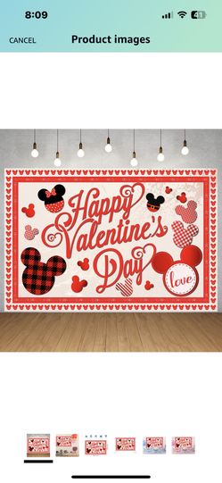 Valentine’s Disney Mickey Backdrop 
