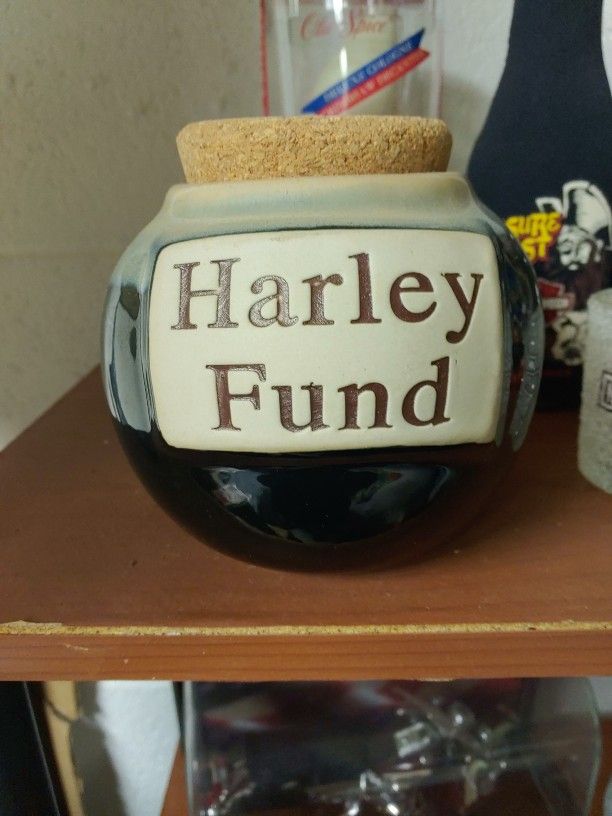 Harley Davidson HARLEY FUND Ceramic Glazed Stoneware Jar