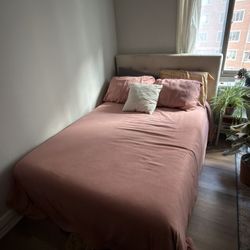 Full Size Bed Frame + Memory Foam Mattress – Great Condition