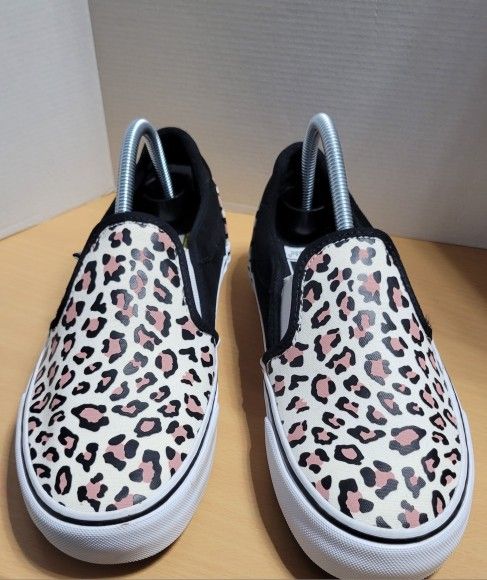 Vans Leopard Print Slip-On Shoes - Women's US 9.5