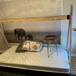 Safari Themed Twin Sized Bedroom With Decor 