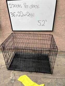 2-Door Wire Pet Crate 36x22x24