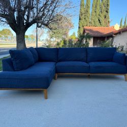 Macy’s Jollene 113” 2-Piece Fabric Sectional Sofa – Midnight Blue - Delivery Available