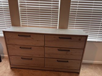 6-Drawer Wood Tone Dresser