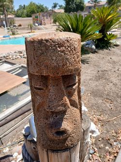Tiki head statue