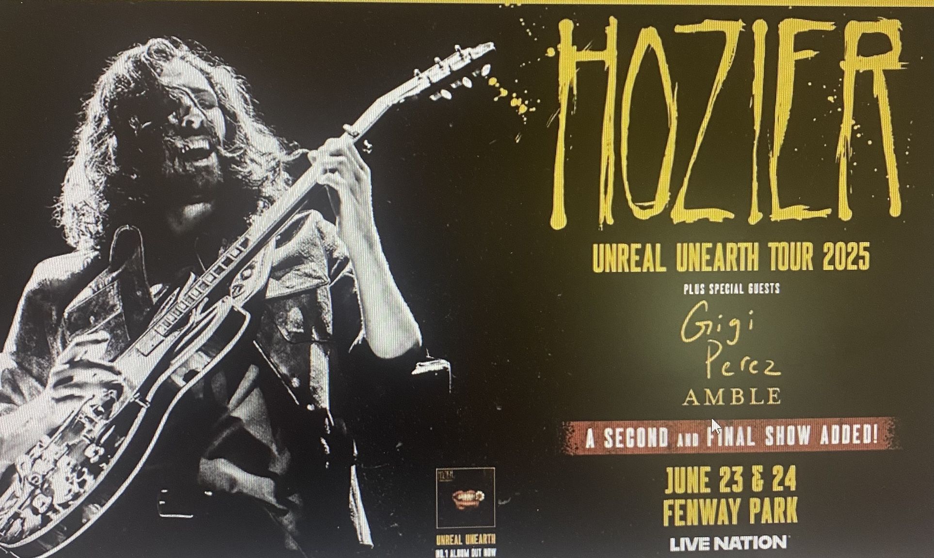 2 Hozier Tickets Fenway 6/23/25