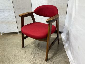 HIGH POINT CHAIR Scandinavian Modern Armchair with Red Upholstery
