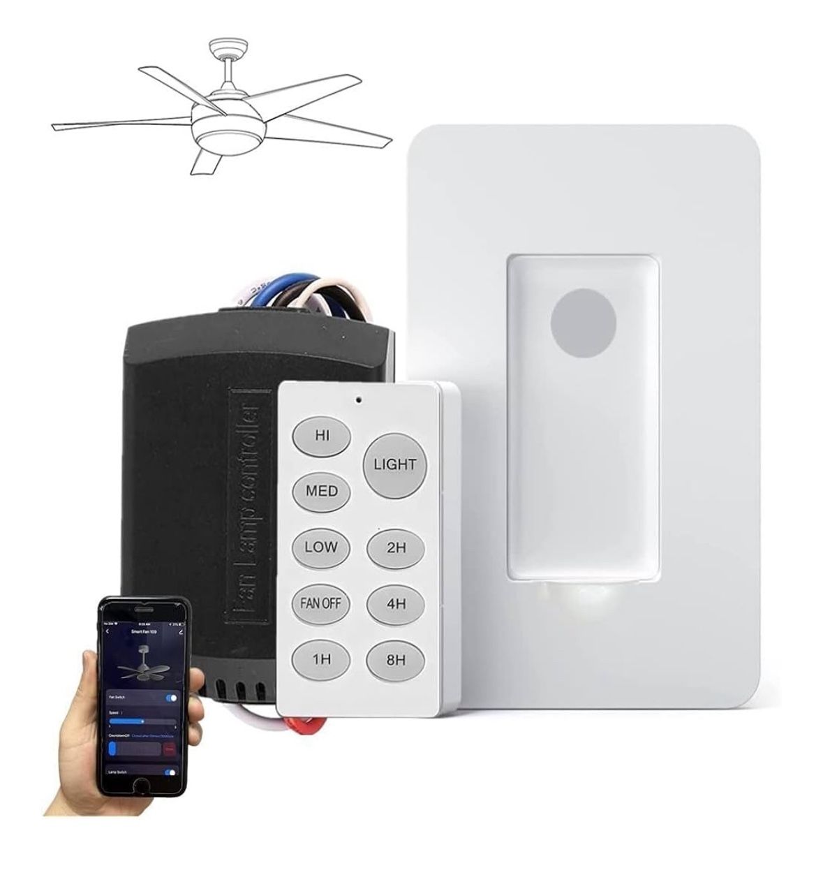 Smart Wi-Fi Ceiling Fan Remote Control Kit