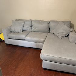 Used Grey sectional sofa with chaise