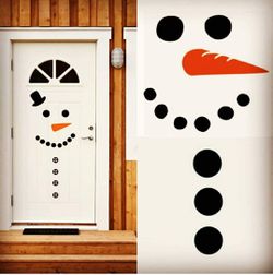 Snowman door decal stickers