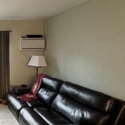 Espresso brown leather reclining Couch 