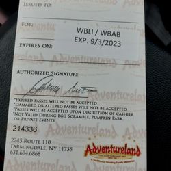 Adventure land Ticket 