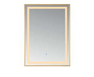 Vinnova 24" Rectangular LED Lighted Accent Bathroom / Vanity Wall Mirror - 24 - Gold