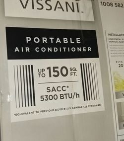 Vissani 5,000 BTU 115-Volt Portable A/ C with Dehumidifier and Remote.