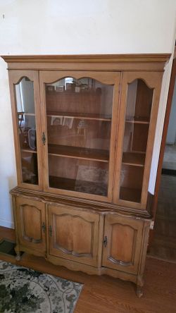 Very Old Glass Door Hutch/China Cabinet