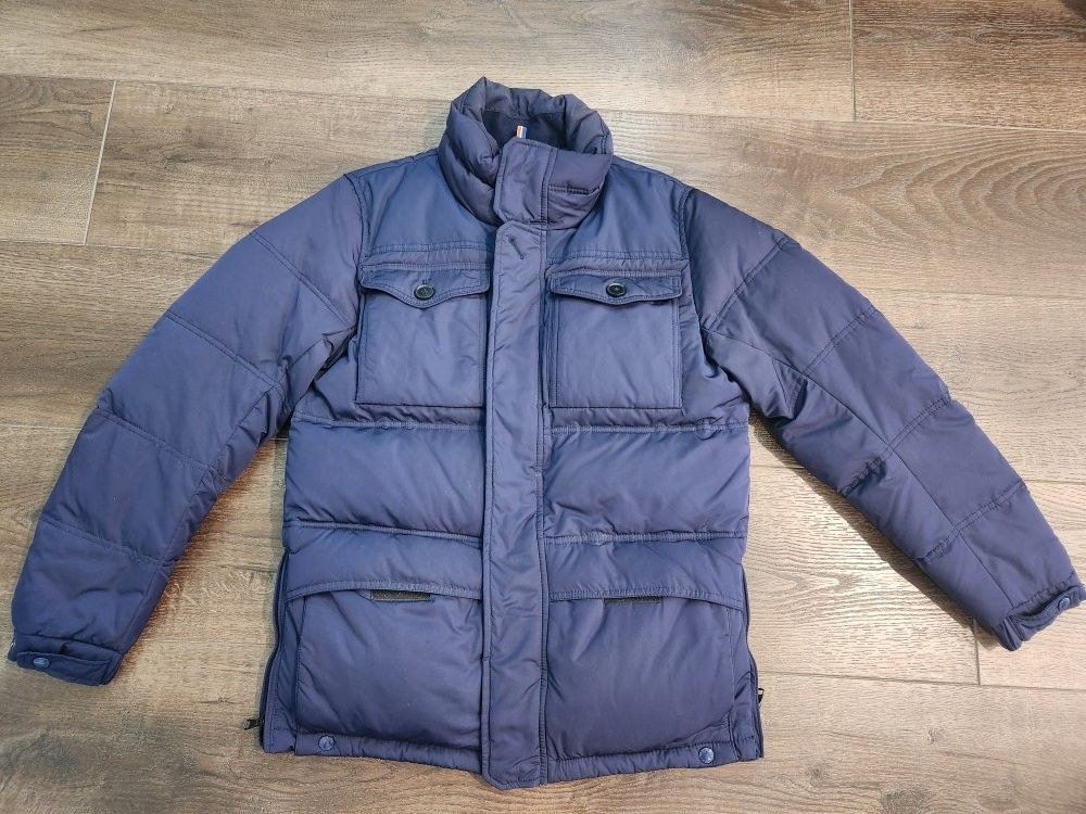 Men's Banana Republic Down 65% Puffer Coat Small Blue, good condition