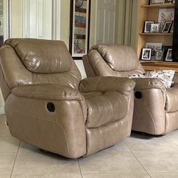 2 leather recliners. Each one $100