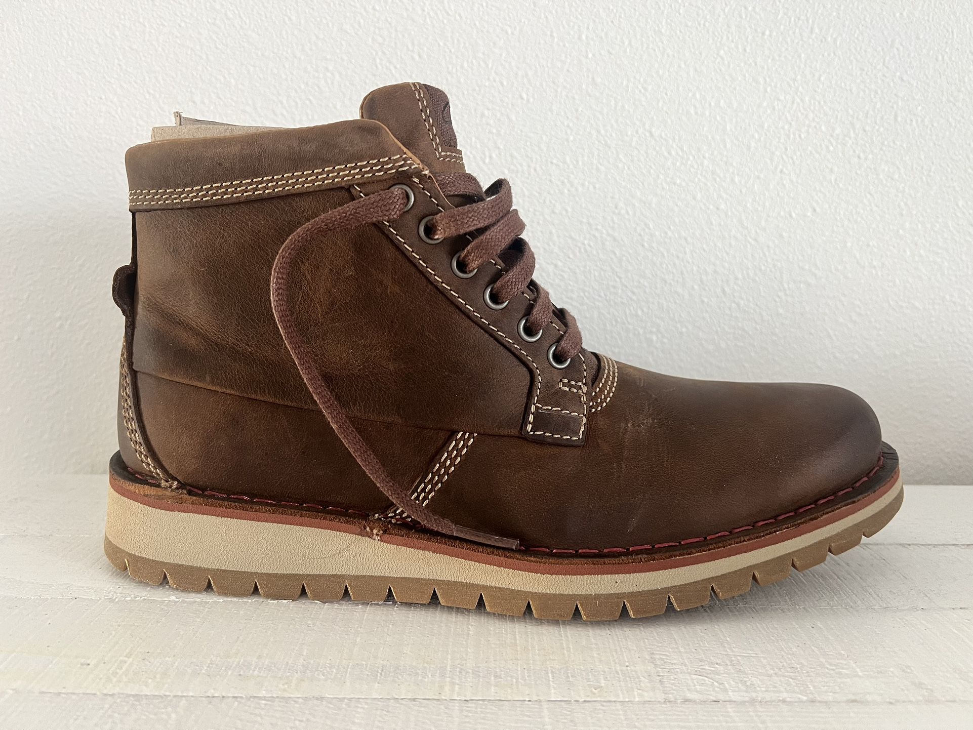 Clarks Mens Varby Top Tan Leather Boots (7.5 M) - disolcolor.com