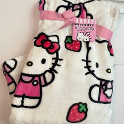 Hello Kitty Strawberry & Milk Throw Blanket