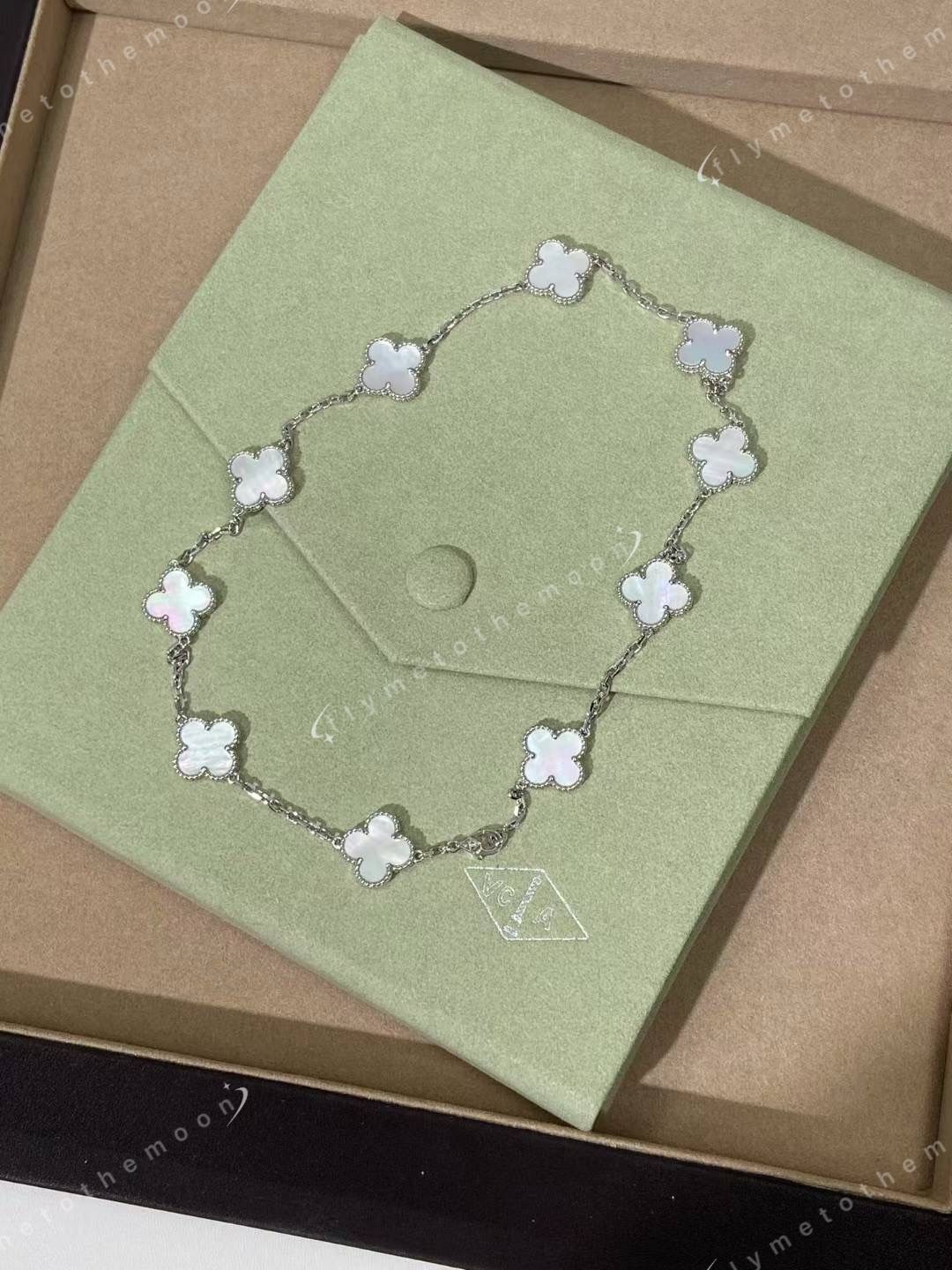 Van Cleef Necklace 10 Clovers -White Pearl - White Gold