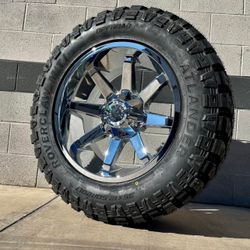 New: American Luxury 20x10 5x139.7 5x150 Chrome Wheels & 33x12.50-20 Tires (We finance..