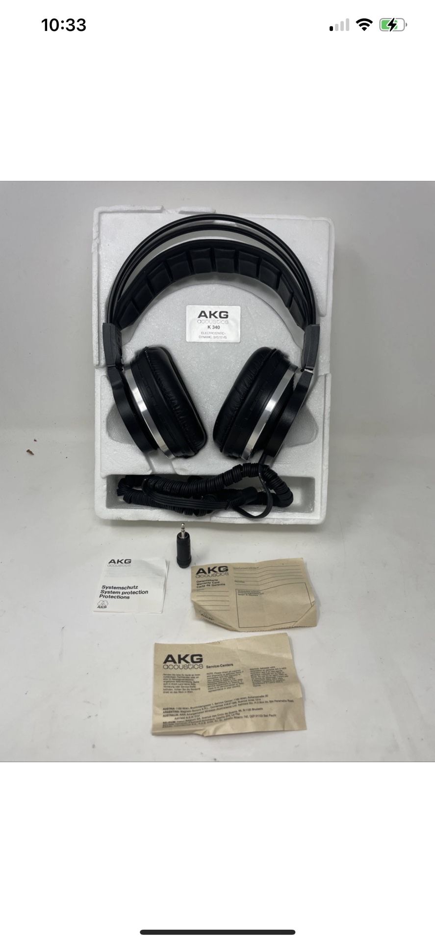 AKG K340 Heavy Bass Edition Headphone **Used 1 Time Rare