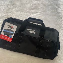 Swiss Design Black Multi-Pocket Utility Bag