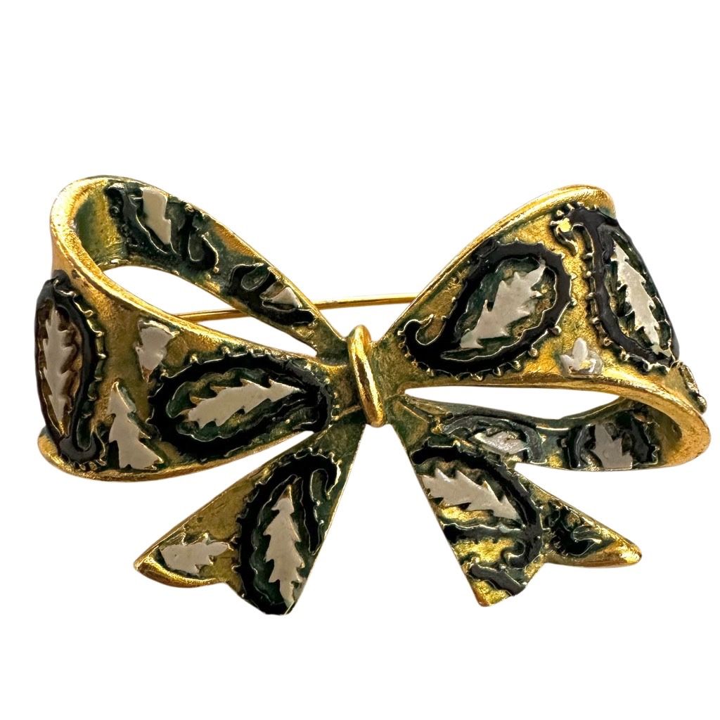 vintage karu tied bow brooch